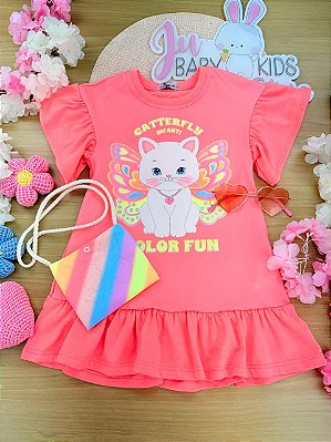 Vestido em Meia Malha. Acompanha Bolsa Infanti