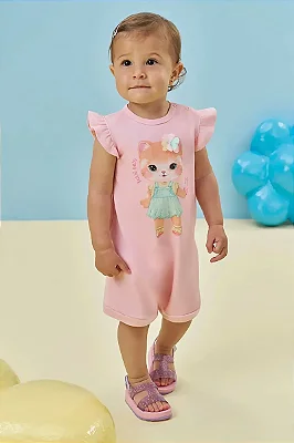Macacão em Suedine Kukiê Bebê Menina