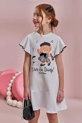Vestido em Molecotton Kukiê Infantil Menina