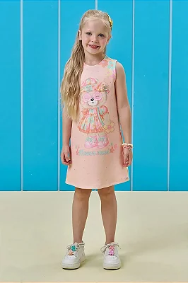 Vestido em Fly Tech Kukiê Infantil Menina