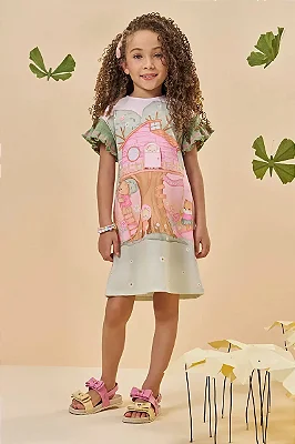 Vestido em Malhar Power Kukiê Infantil Menina
