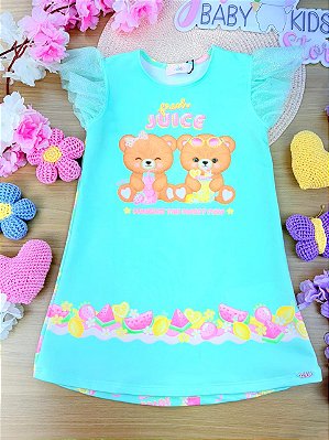 Vestido em Molecotton Kukiê Infantil Menina