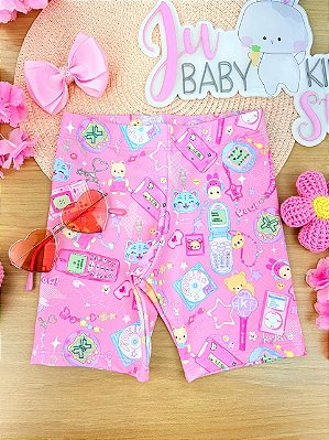 Bermuda Biker em Molecotton Kukiê Infantil Menina
