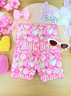 Bermuda Biker em Fly Tech Kukiê Infantil Menina