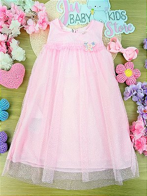 Vestido em Tule Glitter Kukiê Bebê Menina