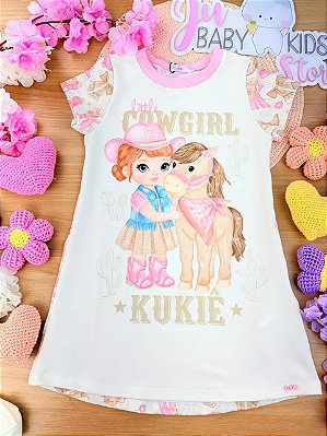 Vestido em Molecotton Kukiê Infantil Menina