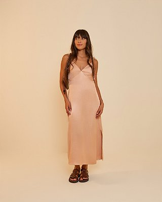 Vestido Slip Dress Acetinado Melissa Rose