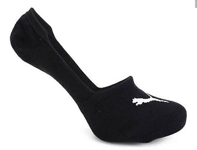 Kit 2 pares de meias Sapatilha Super Invisível Masculina Puma Algodão Branco/Preto Código: 4500