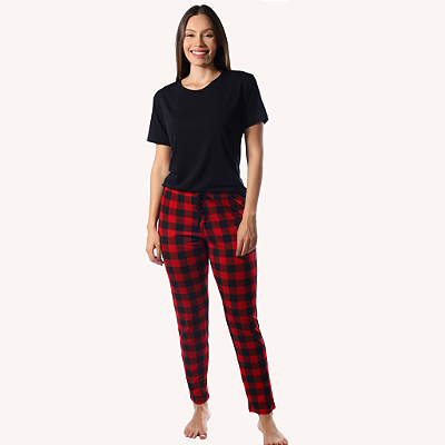 Pijama Feminino Meia Estação Xadrez