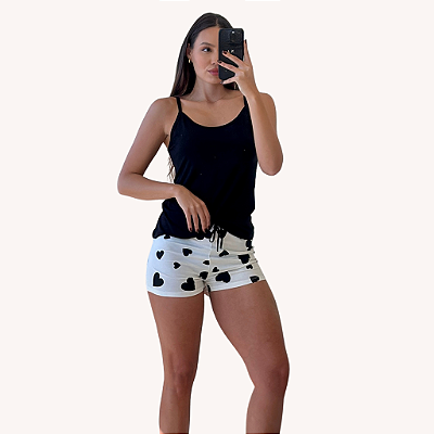 Pijama Feminino Coração Off