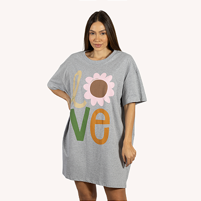 Camisetão Feminino Flor Mescla