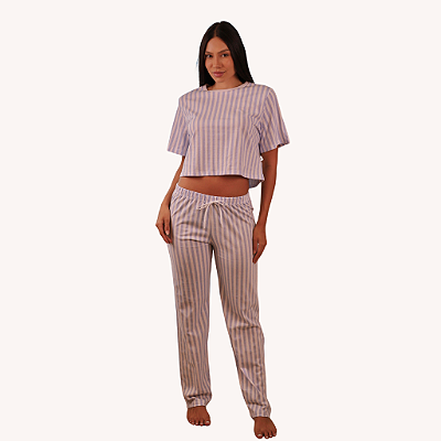 Pijama Feminino Meia Estação Cropped