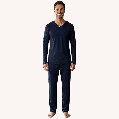 Pijama Masculino Marinho - 100% Algodão