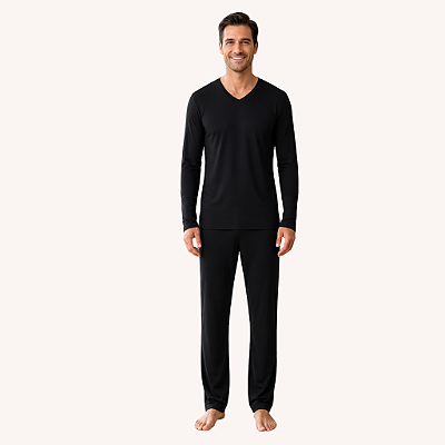 Pijama Masculino Preto - 100% Algodão