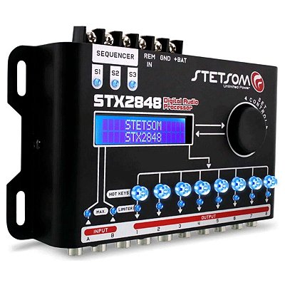 Processador De Áudio Digital Stx2848 2 Canais 8 Saídas 15 Bandas - Stetsom