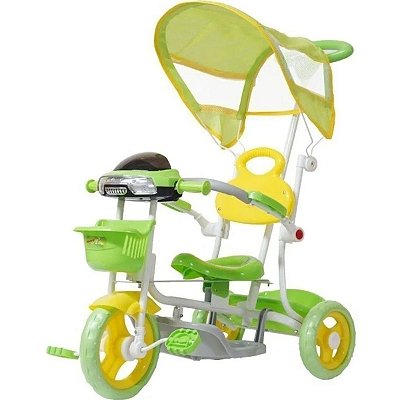 Triciclo Infantil Passeio Empurrador 2 Em 1 Importway Motoca Capota Toldo Bw003 - Importway
