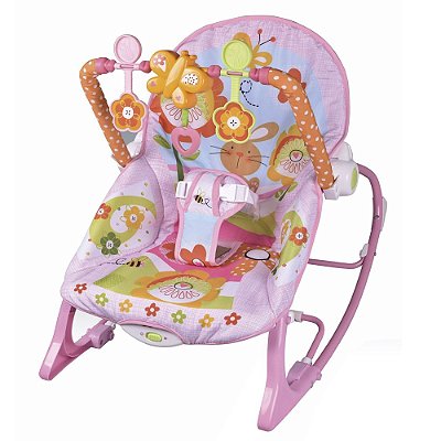 Cadeira De Descanso Balanço Rosa Para Bebes Com Vibração E Som -  Importway