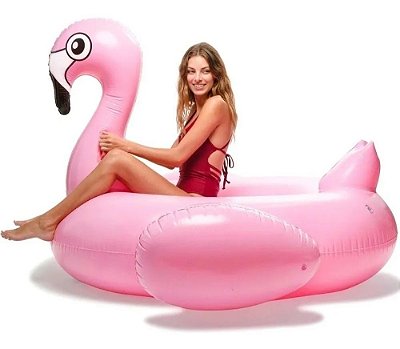 Boia Inflável Flamingo Gigante - Floatie Kings