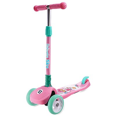 Patinete 3 Rodas Sky Infantil Regulável Rosa - Bel