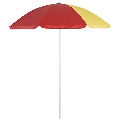 Guarda-Sol Fps 70 Em Aço Pintado 1,80M Poliéster Com Silvercoating Grande Amarelo Com Vermelho - Mor