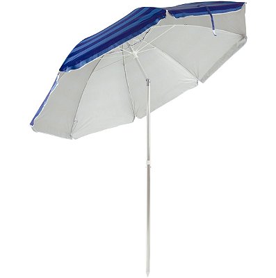 Guarda-Sol Fps 100 Em Alumínio 2,40M Poliéster Com Silvercoating Grande Azul Claro Com Roxo - Mor