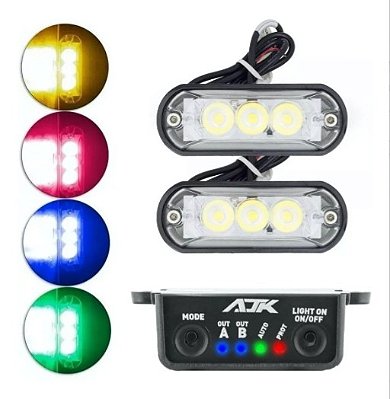 Par De Farol 3 Led Pro Articulado Branco - Ajk