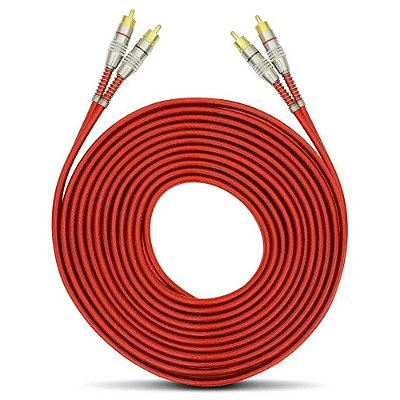 1X Cb Rca Prime Com Plug Metal 5M Vermelho + 4X Cabo Y Prime Com Plug Metal  2 Machos 1 Femêa + 2X Cabo Rca Prata Embalagem Industrial 1M - Tech One