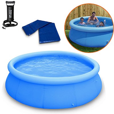 Piscina Borda Inflável Capacidade 4600L + Lona 4X4 + Bomba De Ar - Importway