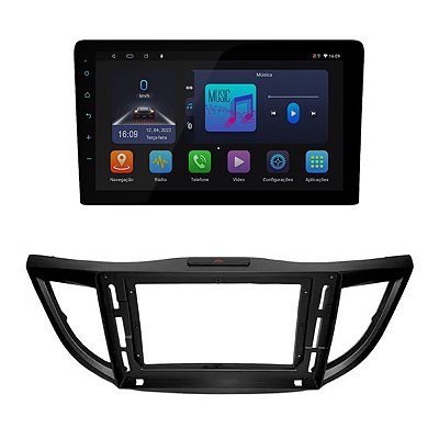Kit Central Multimida Ft-Mm-And-Plus + Moldura Honda Cr-V 2012-2014 10'' - Faaftech