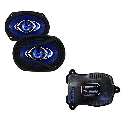 Kit 2X Par De Alto-Falantes Quadriaxial 6X9'' + Amplificador Taramps 2 Canais - Hurricane