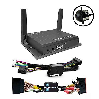 Kit Módulo De Retrovisores Interface De Automação + Espelhamento De Smartphone + Interface Desbloqueio Tela Em Movimento + Descrição Câmera De Ré Ou Frontal Micro - Faaftech