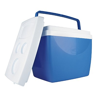 Caixa Térmica Cooler 34L Com Alça Porta Copos Mor Geladeira Portátil Mor Azul