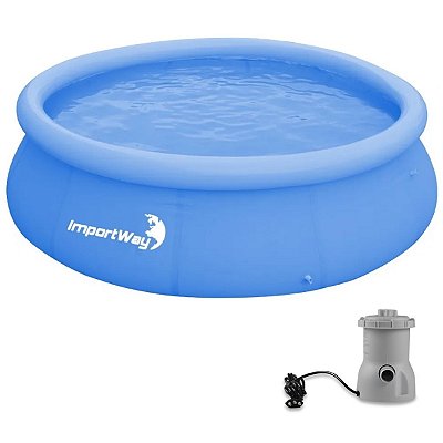 Kit Piscina Borda Inflável + Filtro 1249L/H 110V - Importway