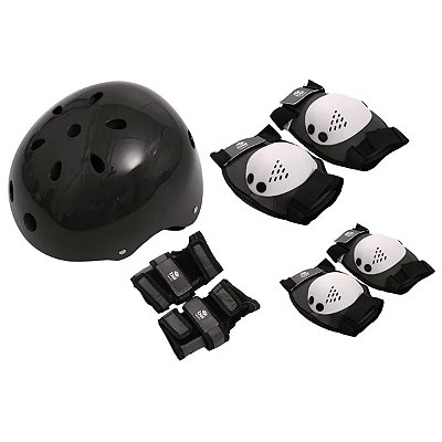 Kit De Proteção Radical C/ Capacete Premium Preto - Bel