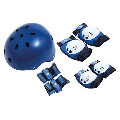 Kit De Proteção Radical C/ Capacete Premium Azul - Bel