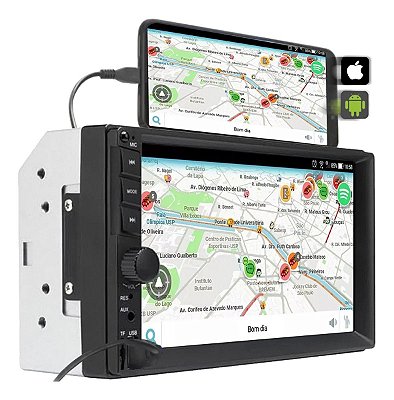 Central Multimídia 7 Polegadas Mp5 Com Bluetooth Espelhamento Ios Android