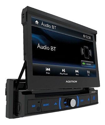 Multimídia Dvd Rádio Tela Retrátil 7 Polegadas Touch Screen Espelhamento Bluetooth Sp6330Bt - Positron