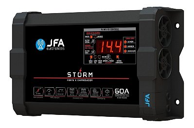 Fonte Automotiva Jfa Storm 60A 3.000W Bivolt Com Voltímetro + Amperímetro + Medidor De Cca (Única Fonte Com Esta Tecnologia Do Brasil) - Jfa