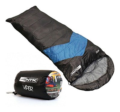 Saco De Dormir Azul E Preto Do Tipo Misto De Temperaturas 5°C À 12°C Com Bolsa De Transporte E Capuz Viper - Nautika Ntk