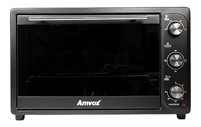 Forno Elétrico De Bancada 45 Litros Multifunção Timer Alarme Afr 4500 Preto 110V - Amvox