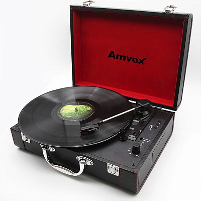 Vitrola Toca Disco Vinil Retrô Antiga Usb Bluetooth Case Madeira Bateria Bivolt Avt 1199 - Amvox