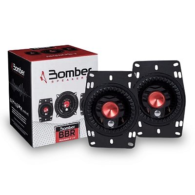 Alto Falante Bbr 4 Polegadas 100W Rms 4 Ohms Triaxial Bobina Simples Preto E Vermelho Par - Bomber