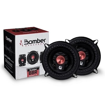 Par Alto Falantes Automotivos Triaxial Bbr 5 Polegadas 100W Rms 4 Ohms Bobina Simples Preto - Bomber