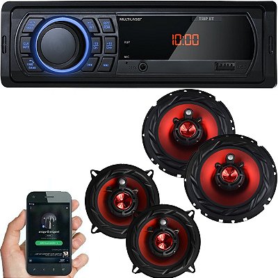 Toca Rádio Carro Bluetooth + Alto Falantes 220W - Multilaser