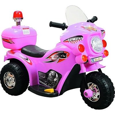 Mini Moto Elétrica Infantil Triciclo Criança Bateria 7,5V Polícia Sirene Bivolt 18W Bw-002 - Importway