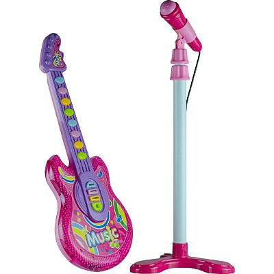 Guitarra E Microfone Infantil Musical - Importway