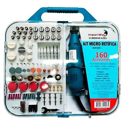 Kit Micro Retifica 160 Peças Potente 250W 25000Rpm 220V - Importway