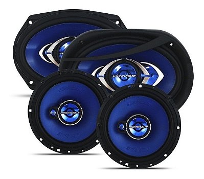 Kit Alto Falantes Quadriaxial 6 Polegadas + 6x9 Polegadas 280W RMS 4 Ohms - Hurricane