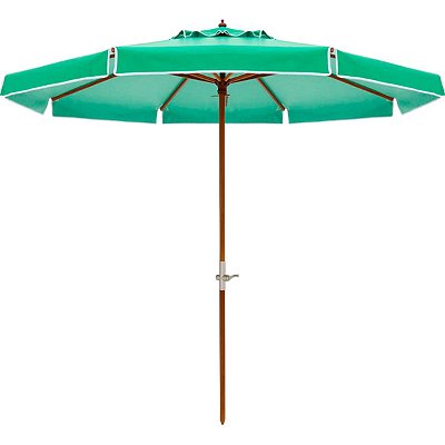 Ombrellone Embaú Bagum 2,70 M X 8 Madeira C/ Manivela - Verde