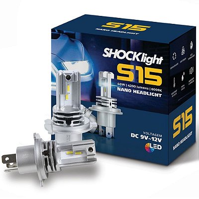 Par De Lâmpadas Headlight S15 Nano Todos os Encaixes - Shocklight